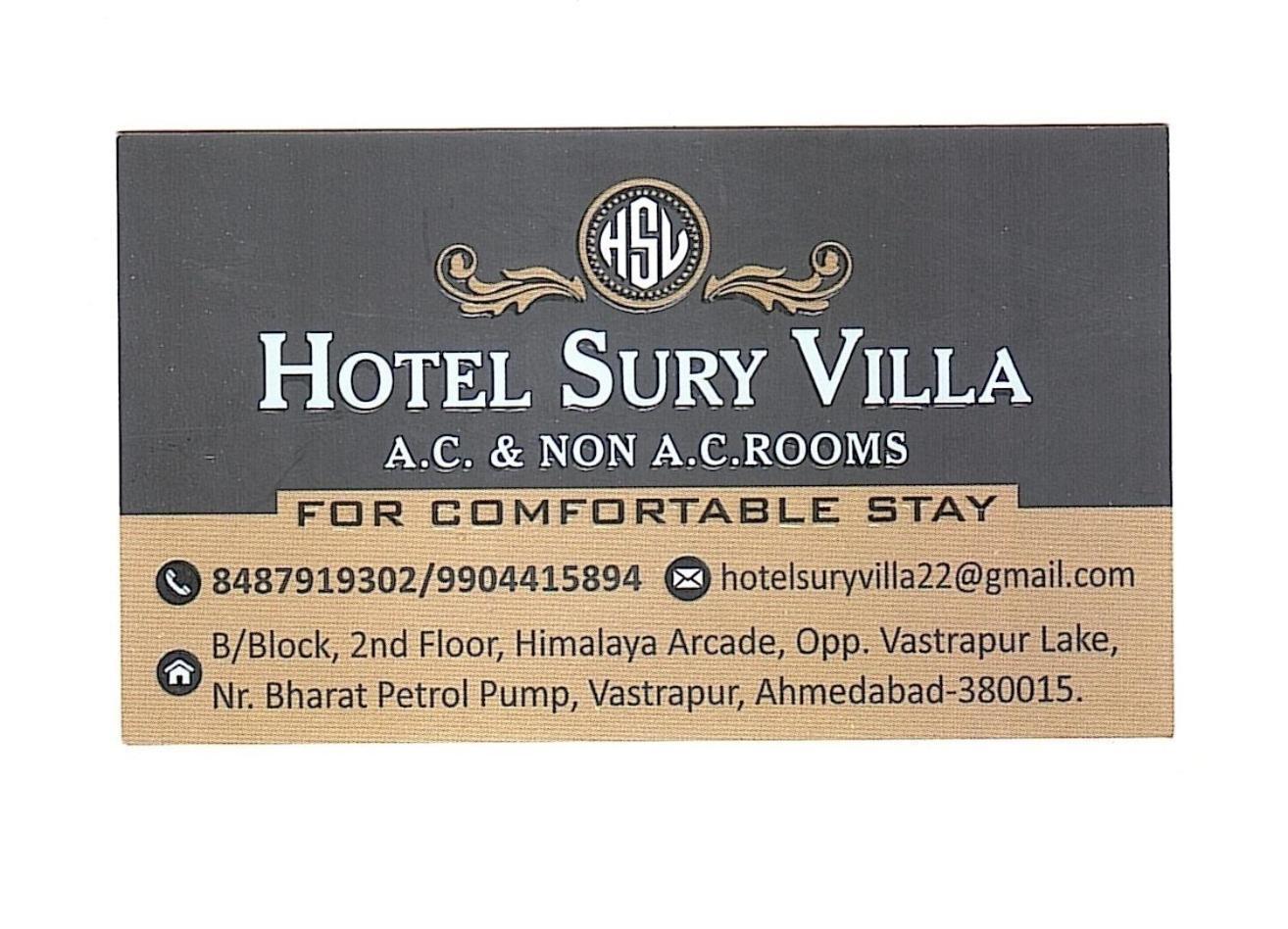 Hotel Sury Villa Ahmadábád Exteriér fotografie